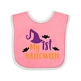 thumbnail image 1 of Inktastic My First Halloween, Witch Hat, Pointy Hat, Bats Boys or Girls Baby Bib, 1 of 4