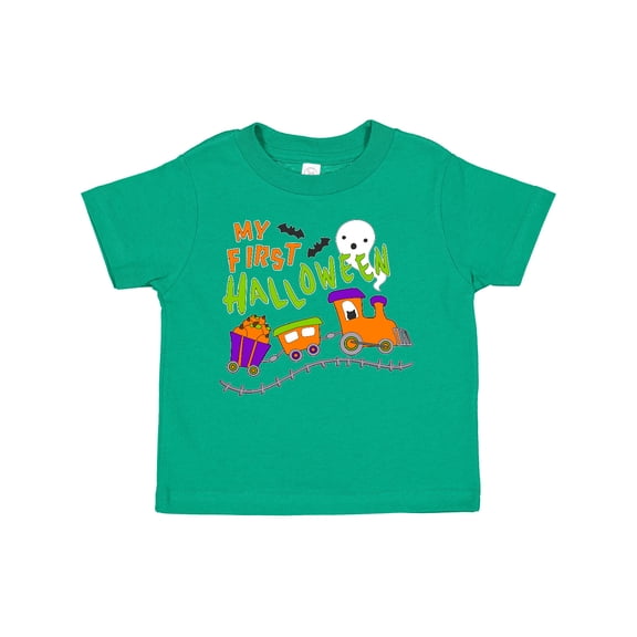 Inktastic My First Halloween- train with pumpkins, bats, cat,and ghost Boys or Girls Toddler T-Shirt