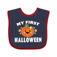 thumbnail image 1 of Inktastic My First Halloween with Pumpkin and Stars Boys or Girls Baby Bib, 1 of 4