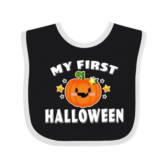 Inktastic My First Halloween with Pumpkin and Stars Boys or Girls Baby Bib