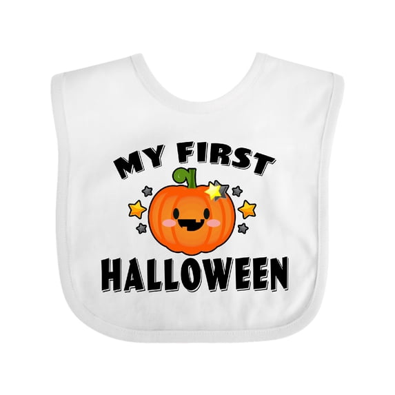 Inktastic My First Halloween with Pumpkin and Stars Boys or Girls Baby Bib