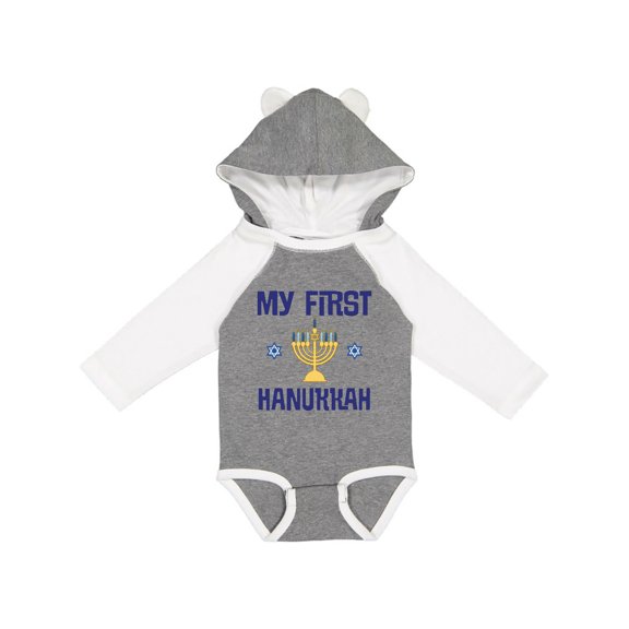 Inktastic My First Hanukkah Celebration Boys or Girls Long Sleeve Baby Bodysuit
