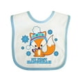 thumbnail image 1 of Inktastic My First Hanukkah with Fox and Snowflakes Boys or Girls Baby Bib, 1 of 4