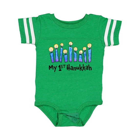 Inktastic My First Hanukkah with Lit Candles Boys or Girls Baby Bodysuit