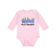 thumbnail image 1 of Inktastic My First Hanukkah with Lit Candles Boys or Girls Long Sleeve Baby Bodysuit, 1 of 5