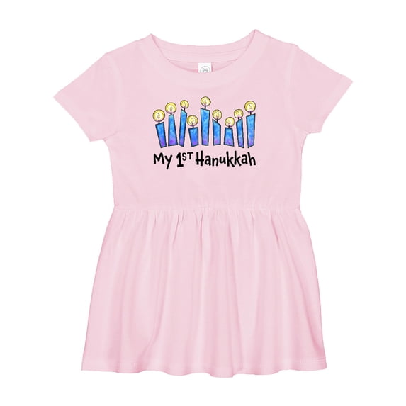 Inktastic My First Hanukkah with Lit Candles Girls Baby Dress