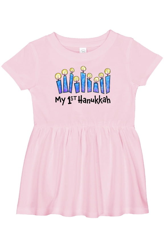 My First Hanukkah with Lit Candles Girls Baby Dress