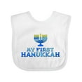 thumbnail image 1 of Inktastic My First Hanukkah with Menorah Boys or Girls Baby Bib, 1 of 4