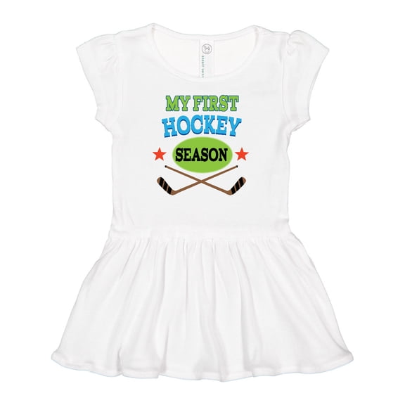 Inktastic My First Hockey Season Girls Baby Dress