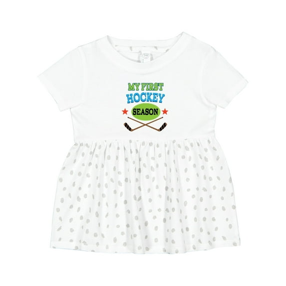 Inktastic My First Hockey Season Girls Baby Dress