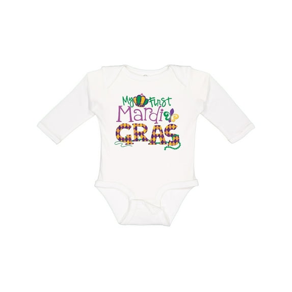 Inktastic My First Mardi Gras Boys or Girls Long Sleeve Baby Bodysuit