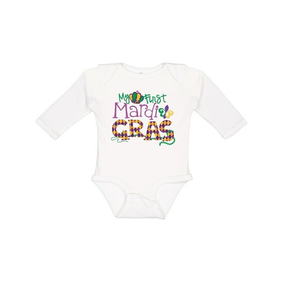 Inktastic My First Mardi Gras Boys or Girls Long Sleeve Baby Bodysuit