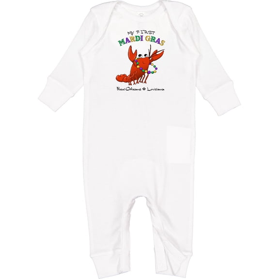 Inktastic My First Mardi Gras Crawfish Baby Romper Coveralls