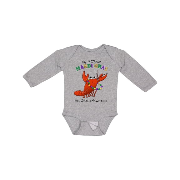 Inktastic My First Mardi Gras Crawfish Boys or Girls Long Sleeve Baby Bodysuit