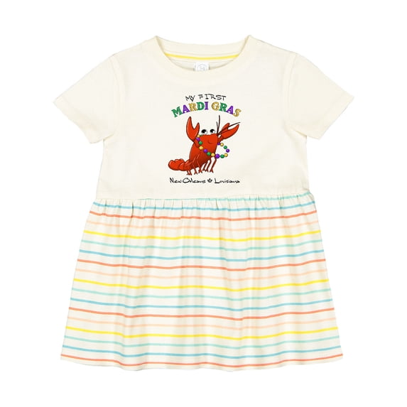 Inktastic My First Mardi Gras Crawfish Girls Baby Dress