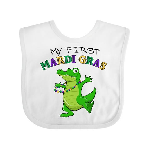 Inktastic My First Mardi Gras-alligator Boys or Girls Baby Bib