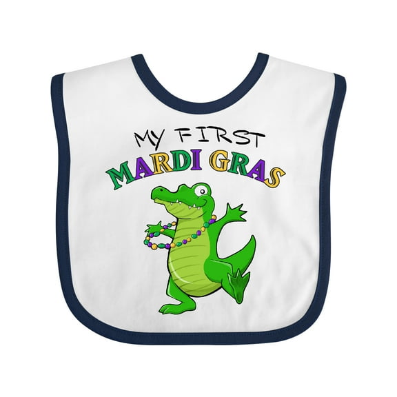 Inktastic My First Mardi Gras-alligator Boys or Girls Baby Bib