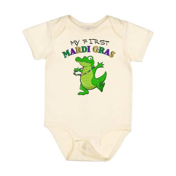 Inktastic My First Mardi Gras-alligator Boys or Girls Baby Bodysuit