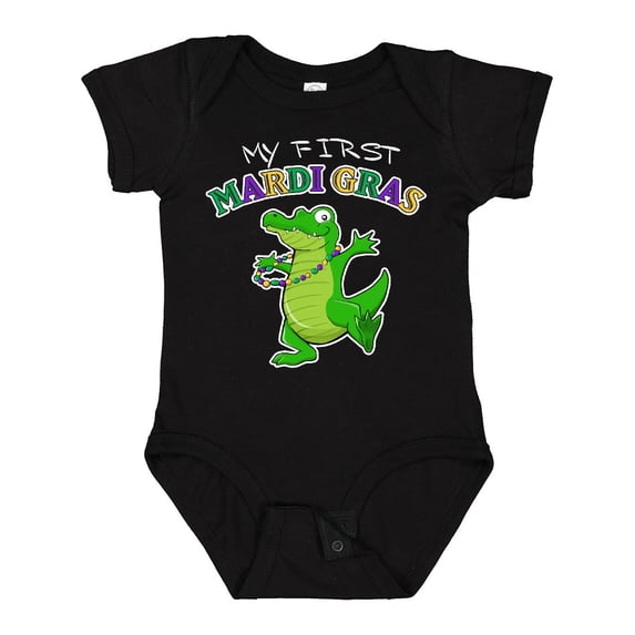 Inktastic My First Mardi Gras-alligator Boys or Girls Baby Bodysuit