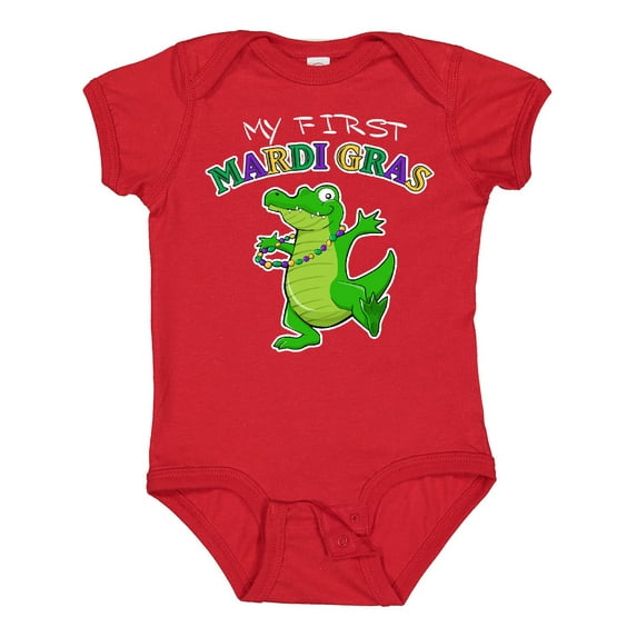 Inktastic My First Mardi Gras-alligator Boys or Girls Baby Bodysuit