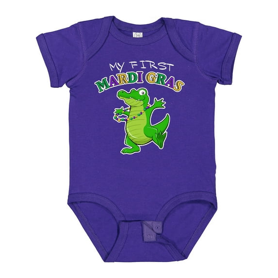 Inktastic My First Mardi Gras-alligator Boys or Girls Baby Bodysuit