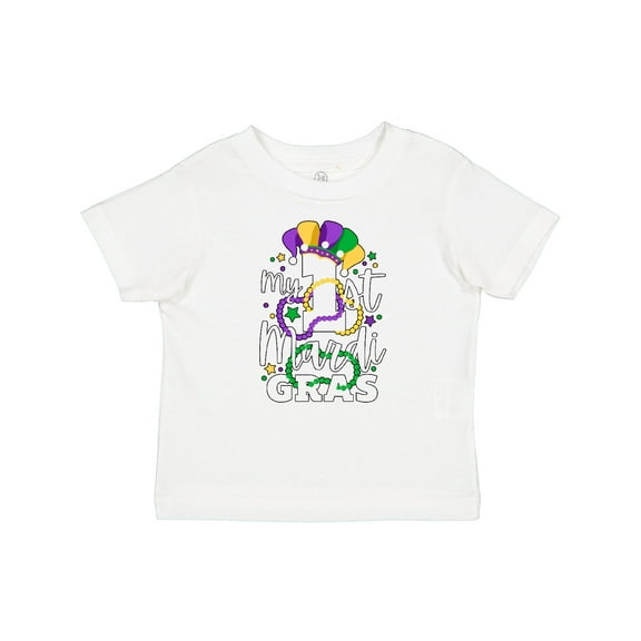 Inktastic My First Mardi Gras with Jester Hat and Beads Boys or Girls Baby T-Shirt