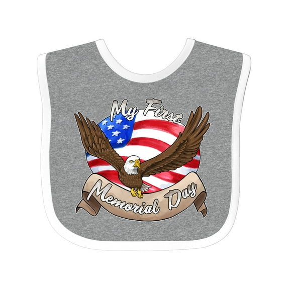 Inktastic My First Memorial Day- Bald Eagle Boys or Girls Baby Bib