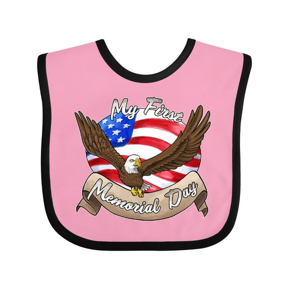 Inktastic My First Memorial Day- Bald Eagle Boys or Girls Baby Bib