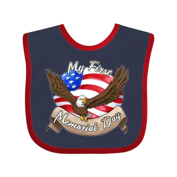 Inktastic My First Memorial Day- Bald Eagle Boys or Girls Baby Bib