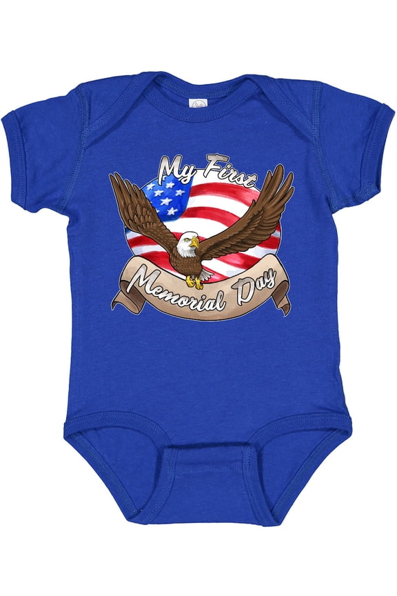 My First Memorial Day- Bald Eagle Boys or Girls Baby Bodysuit