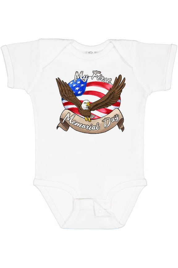 My First Memorial Day- Bald Eagle Boys or Girls Baby Bodysuit