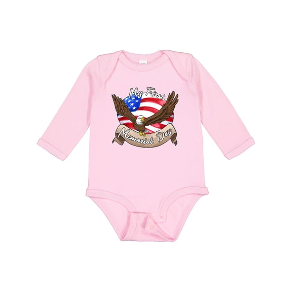 Inktastic My First Memorial Day- Bald Eagle Boys or Girls Long Sleeve Baby Bodysuit