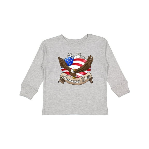 Inktastic My First Memorial Day- Bald Eagle Boys or Girls Long Sleeve Toddler T-Shirt