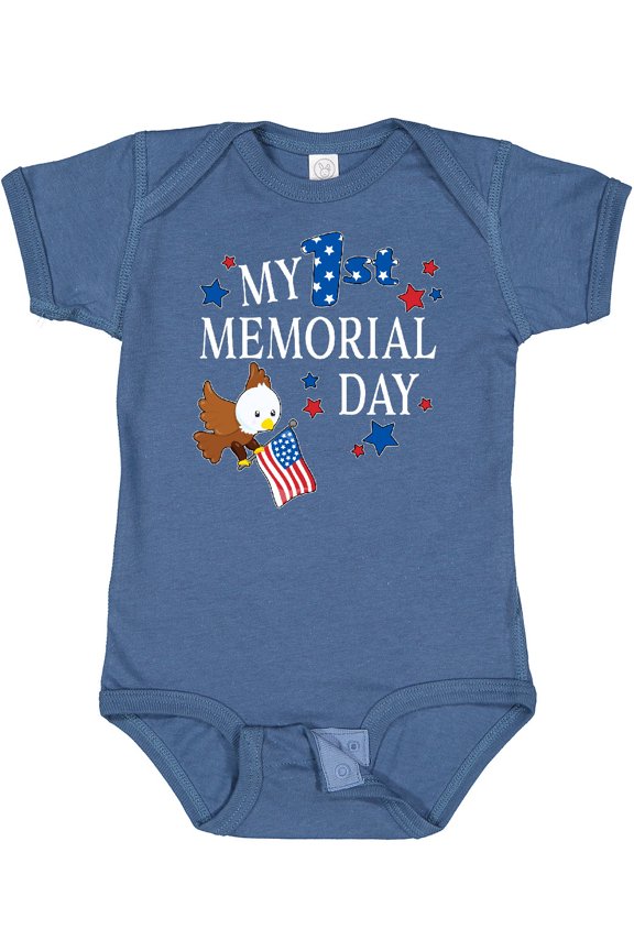 My First Memorial Day Eagle Boys or Girls Baby Bodysuit