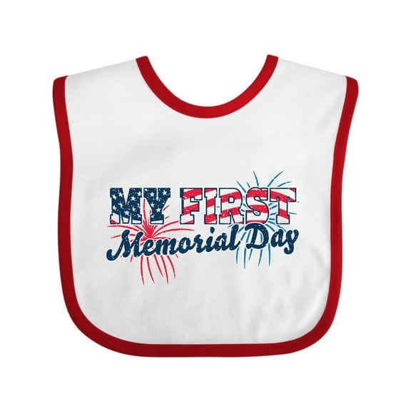 Inktastic My First Memorial Day Grunge with Fireworks Boys or Girls Baby Bib
