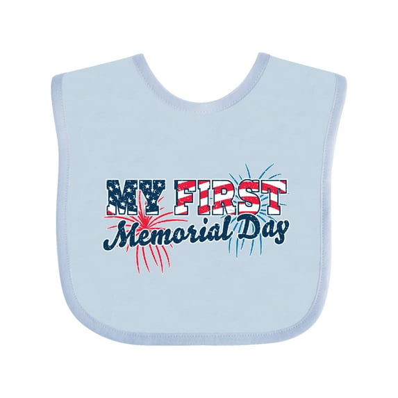 Inktastic My First Memorial Day Grunge with Fireworks Boys or Girls Baby Bib