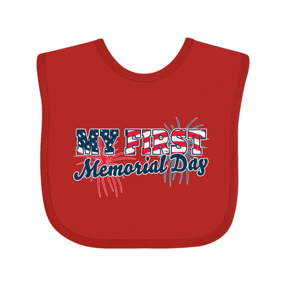 Inktastic My First Memorial Day Grunge with Fireworks Boys or Girls Baby Bib