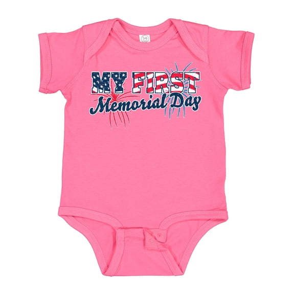 Inktastic My First Memorial Day Grunge with Fireworks Boys or Girls Baby Bodysuit