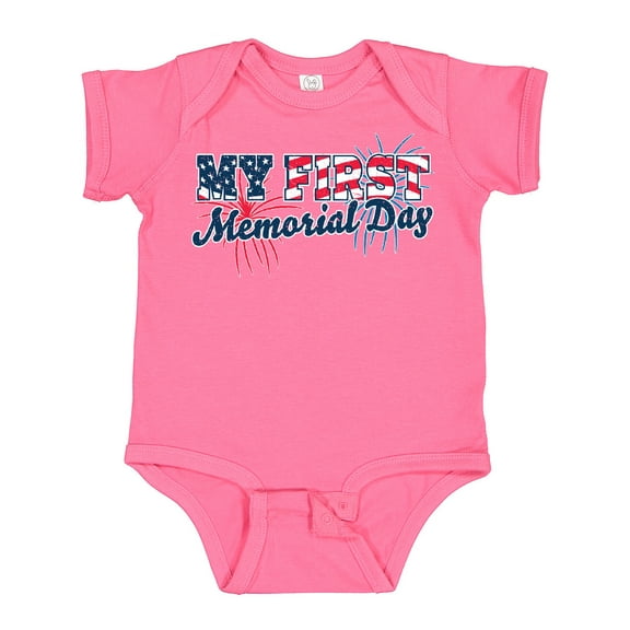 Inktastic My First Memorial Day Grunge with Fireworks Boys or Girls Baby Bodysuit