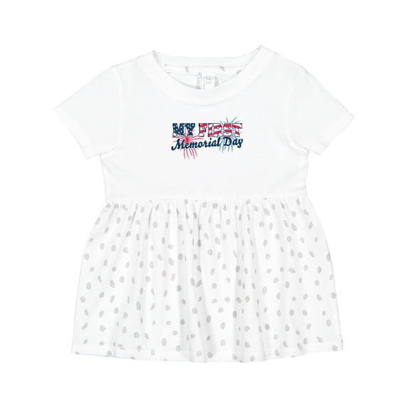 Inktastic My First Memorial Day Grunge with Fireworks Girls Baby Dress