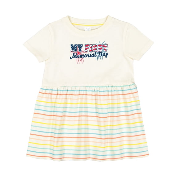 Inktastic My First Memorial Day Grunge with Fireworks Girls Baby Dress