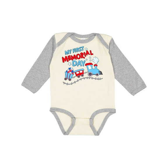 Inktastic My First Memorial Day Train Boys or Girls Long Sleeve Baby Bodysuit