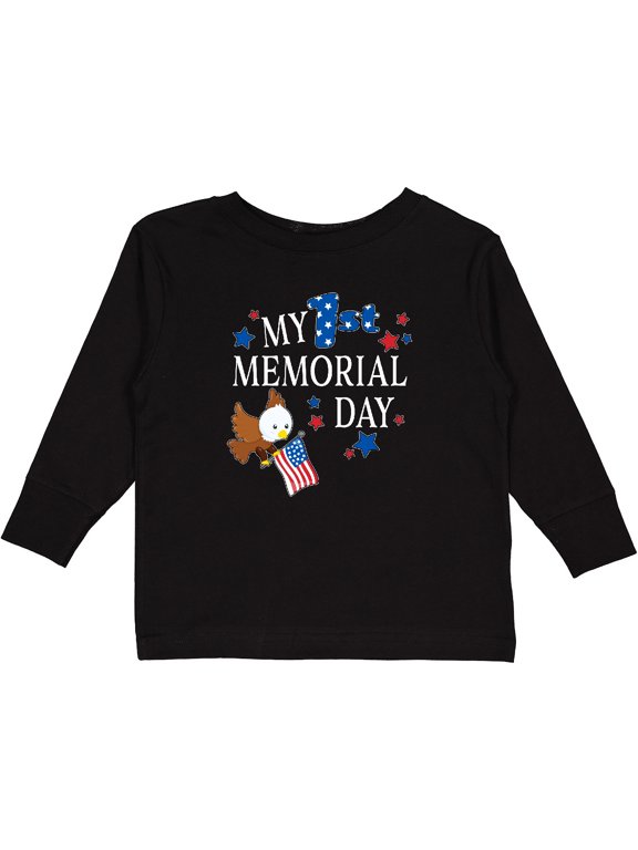 My First Memorial Day- eagle Boys or Girls Long Sleeve Toddler T-Shirt