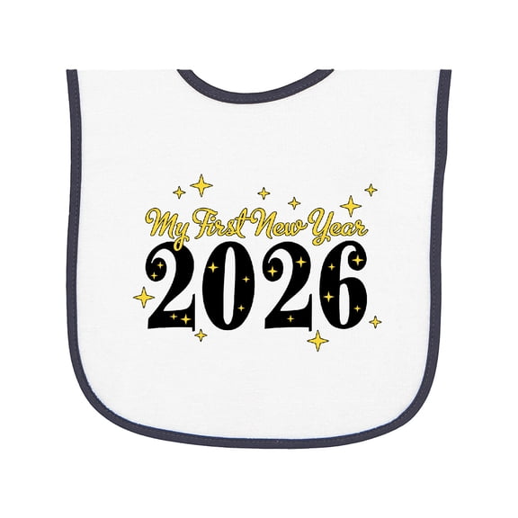 Inktastic My First New Year 2026 Baby Terry Cloth Bib