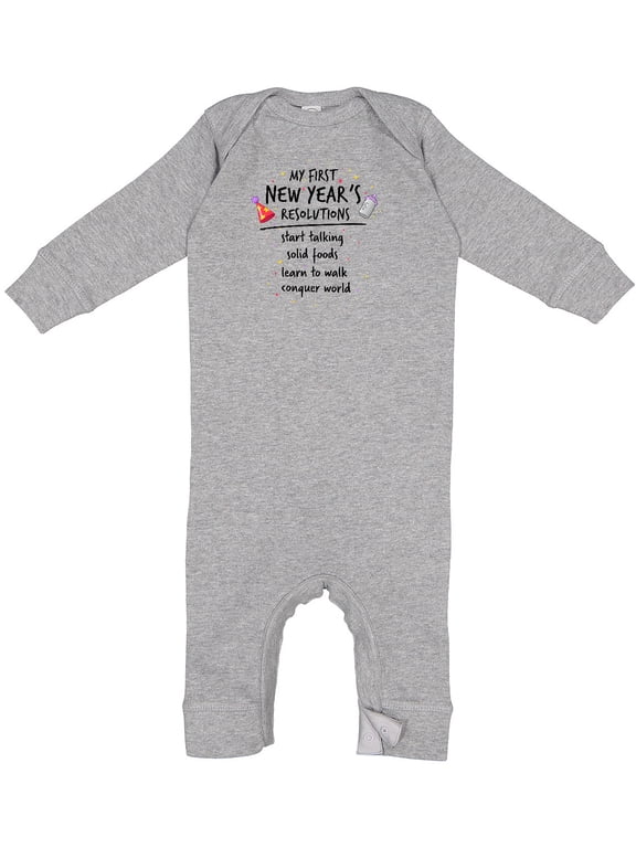 My First New Year's Resolutions Baby Romper Coveralls