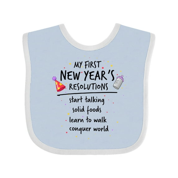 Inktastic My First New Year's Resolutions Boys or Girls Baby Bib