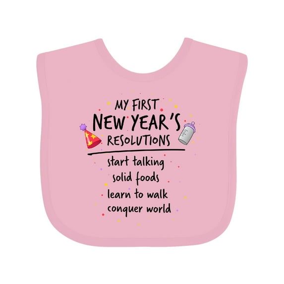Inktastic My First New Year's Resolutions Boys or Girls Baby Bib