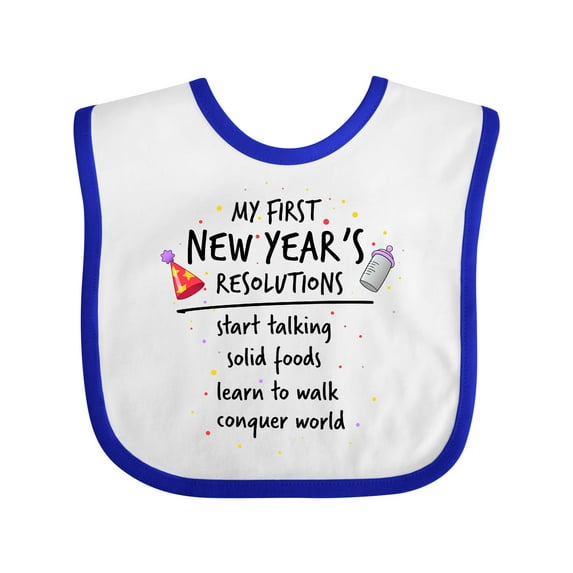 Inktastic My First New Year's Resolutions Boys or Girls Baby Bib