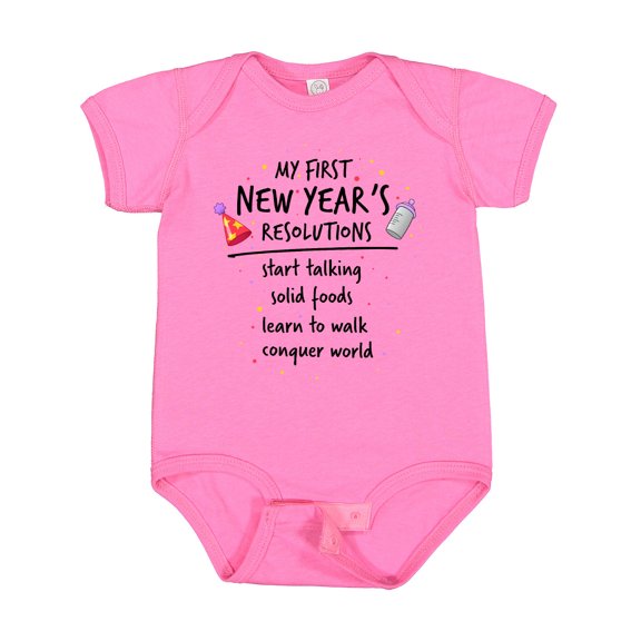 Inktastic My First New Year's Resolutions Boys or Girls Baby Bodysuit