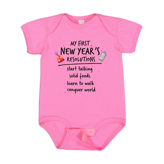 Inktastic My First New Year's Resolutions Boys or Girls Baby Bodysuit